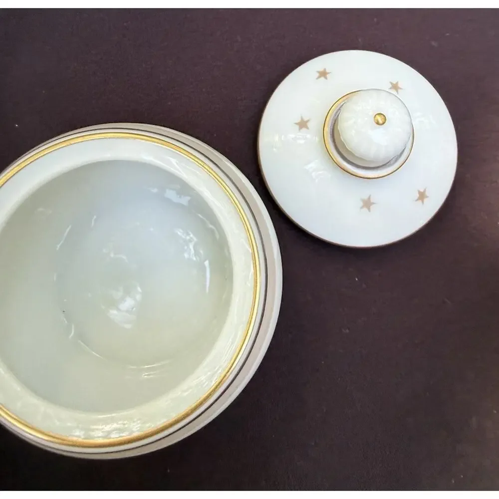 Rare Vintage Bing & Grondahl Milky Way Gold Star Pattern Tea Pot Cream & Sugar